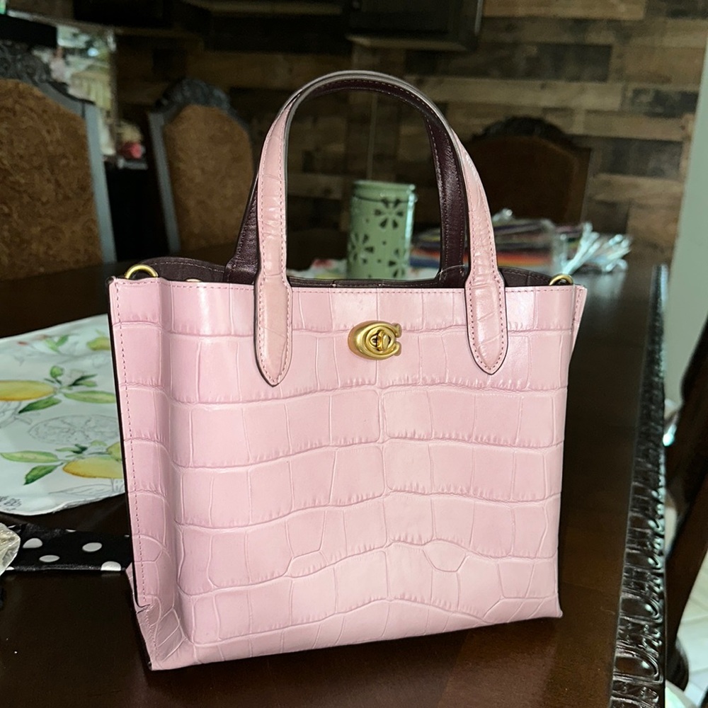 Embossed croc willow tote 24
